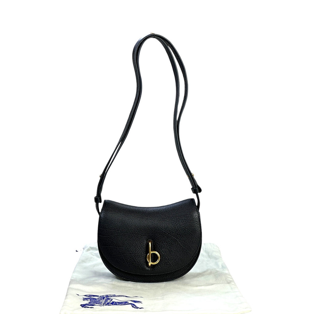 Burberry Rocking Horse Shoulder Bag Small Black Leather