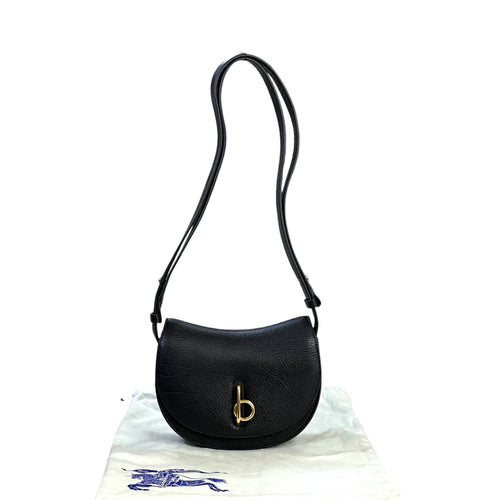 Burberry Rocking Horse Shoulder Bag Small Black Leather