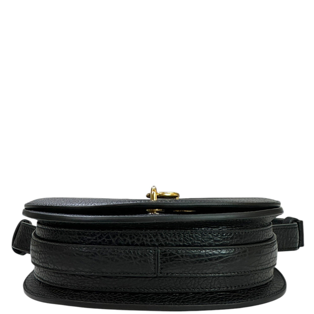 Burberry Rocking Horse Shoulder Bag Small Black Leather
