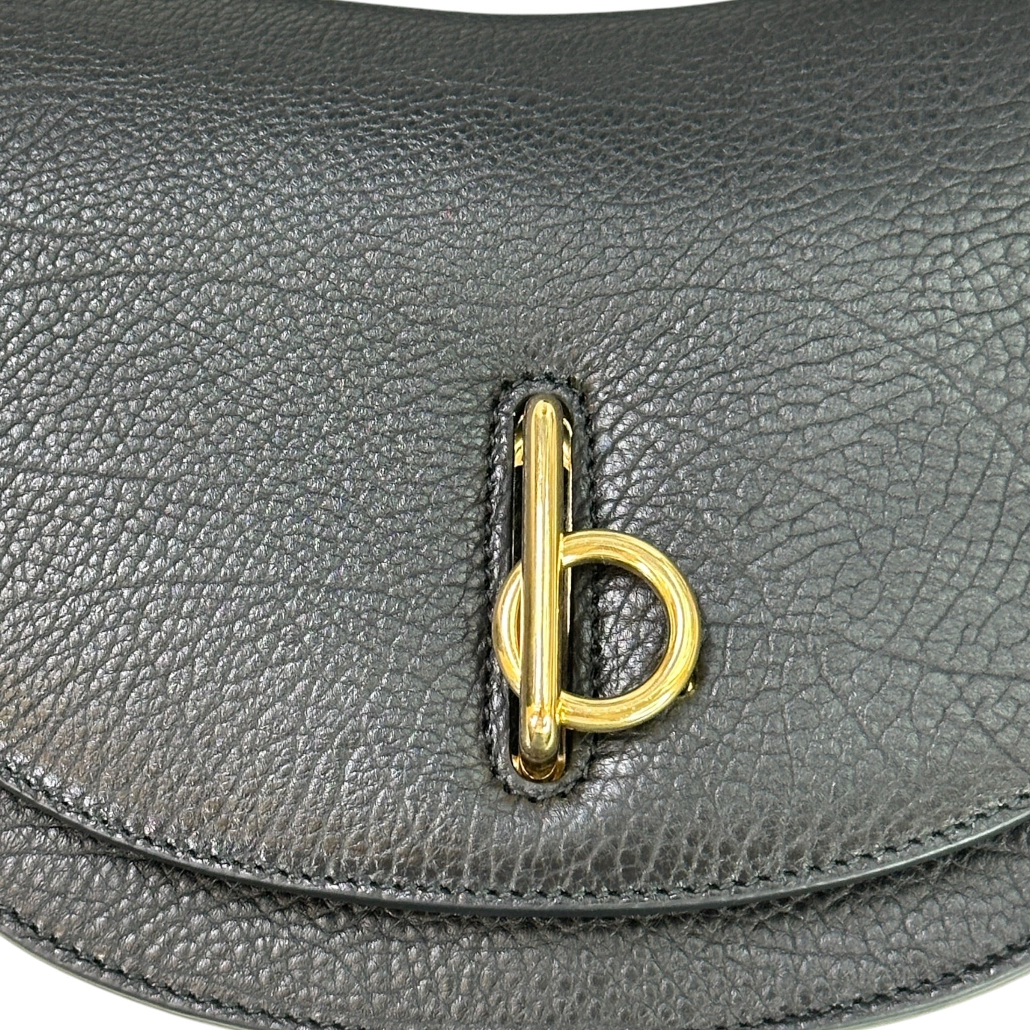 Burberry Rocking Horse Shoulder Bag Small Black Leather