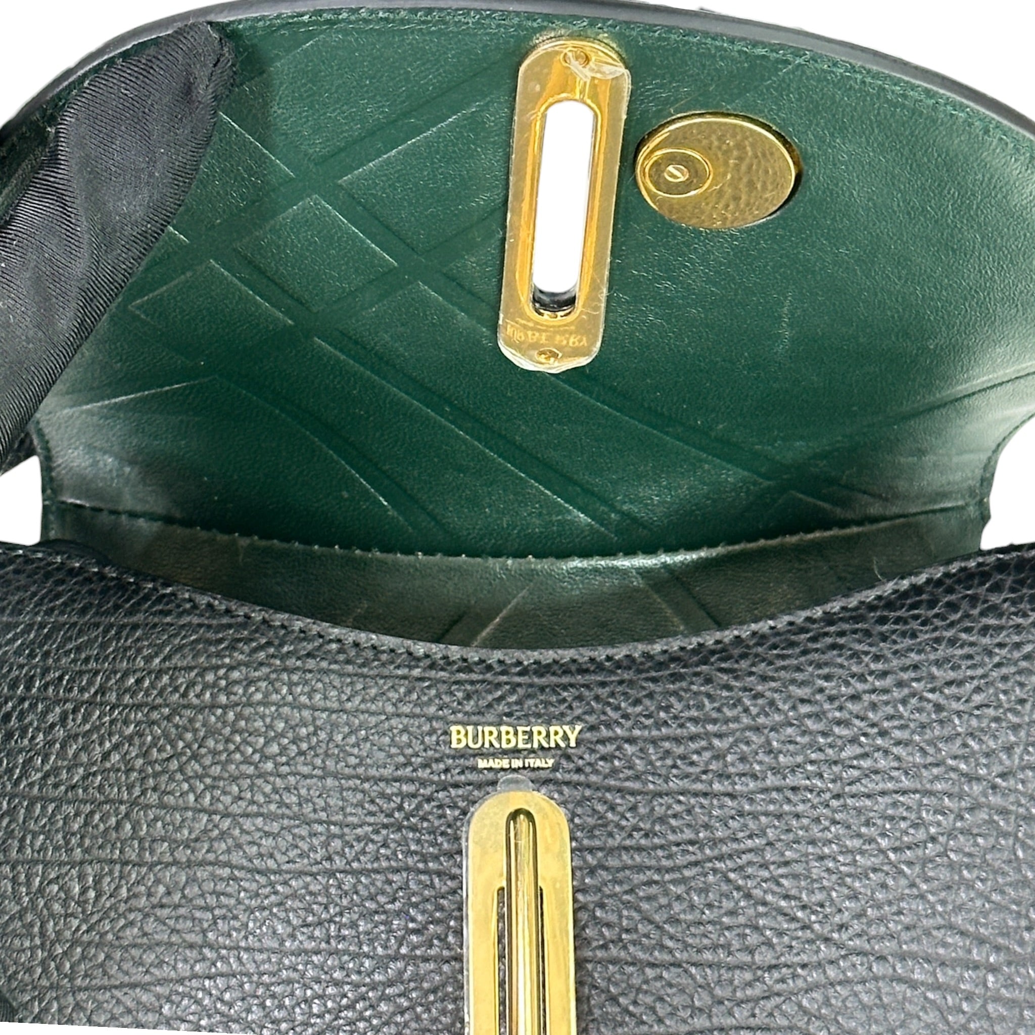 Burberry Rocking Horse Shoulder Bag Small Black Leather