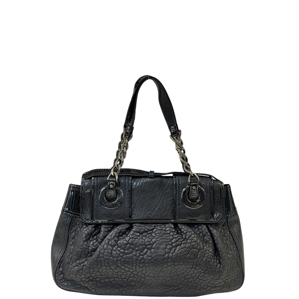 Fendi B Shoulder Bag Black Leather