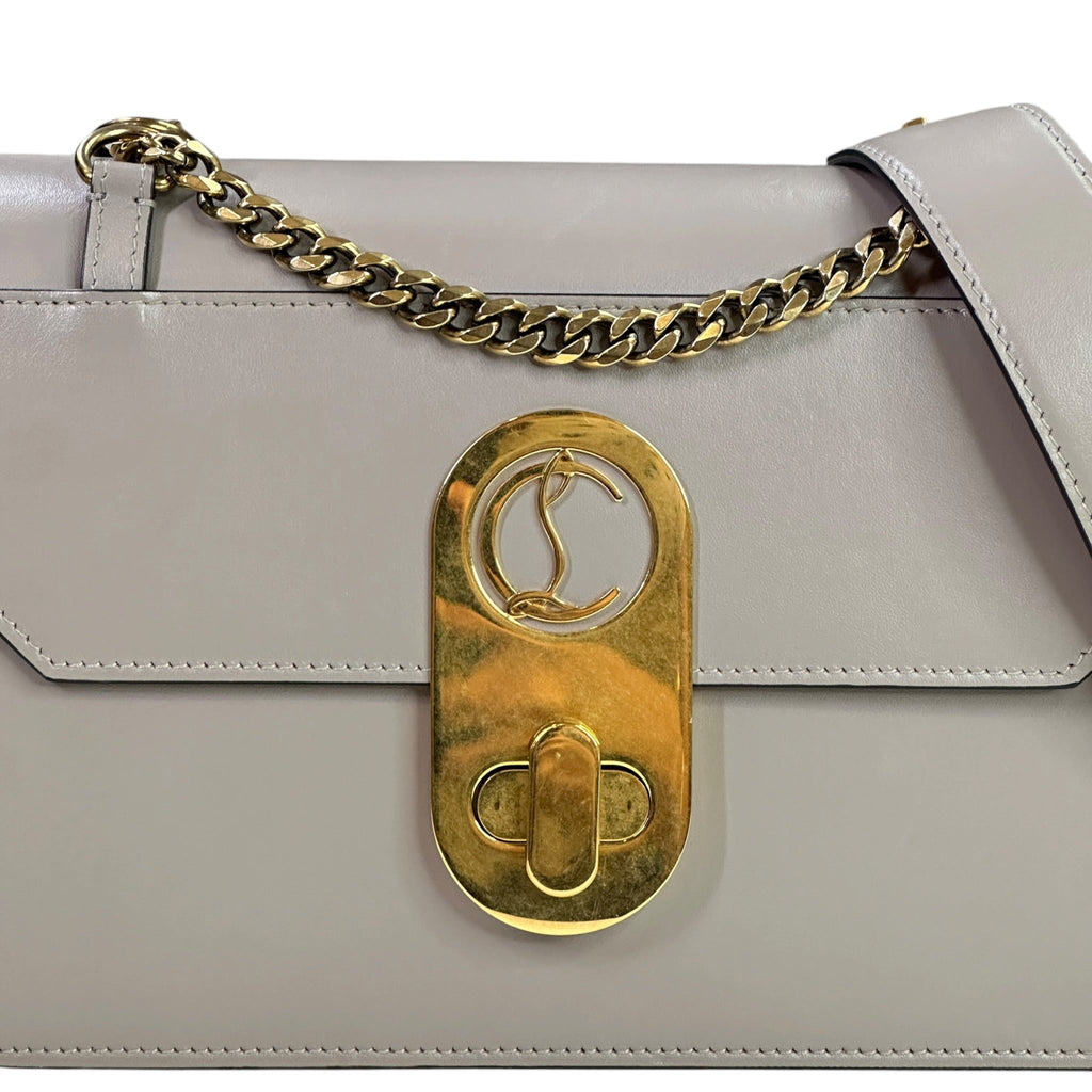 Christian Louboutin Elisa Shoulder Bag Small Grey Calfskin