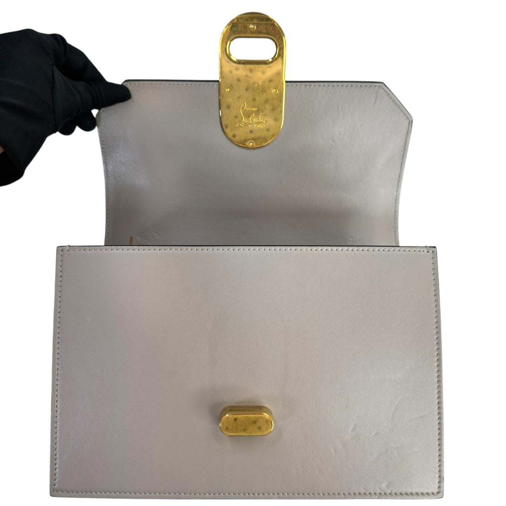 Christian Louboutin Elisa Shoulder Bag Small Grey Calfskin