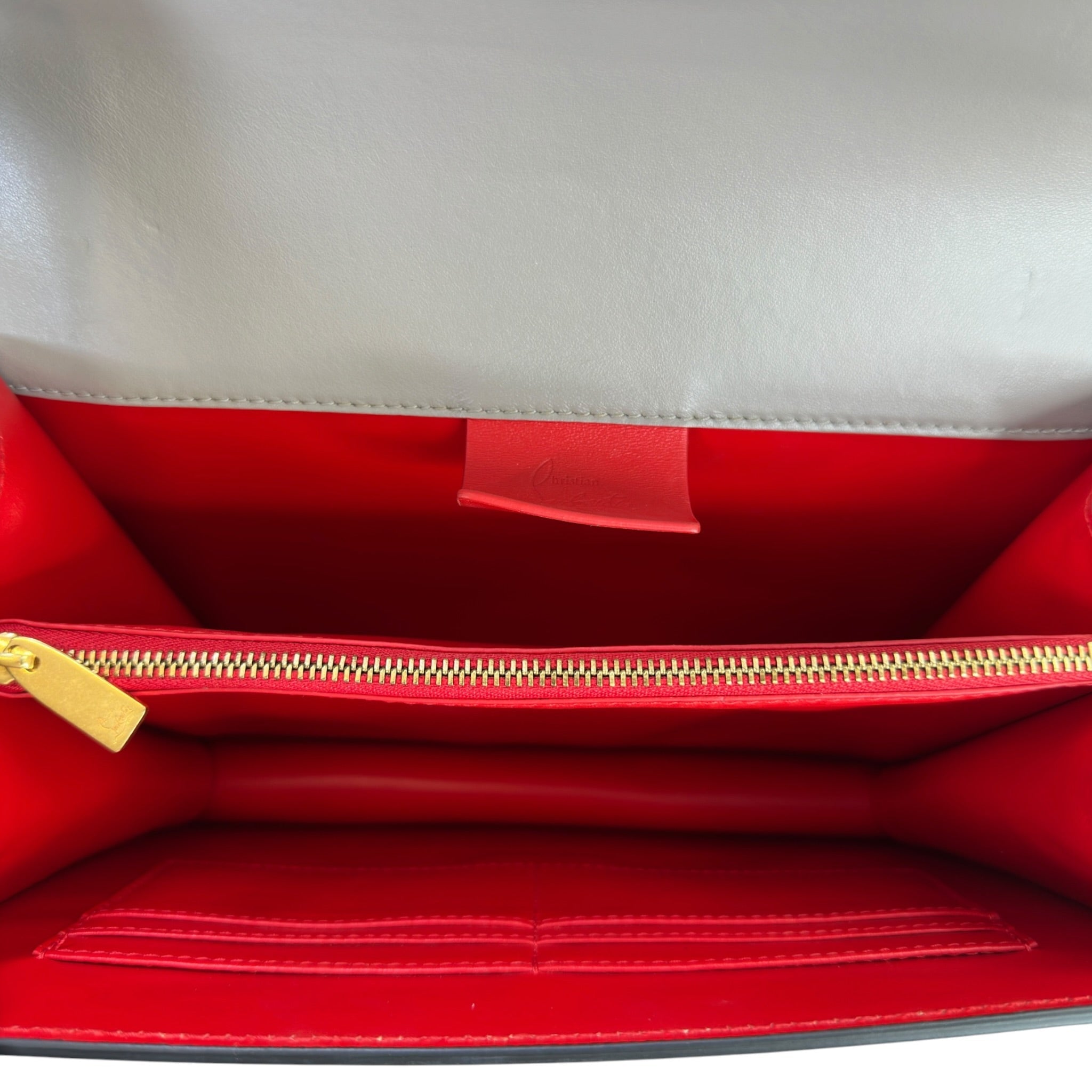 Christian Louboutin Elisa Shoulder Bag Small Grey Calfskin