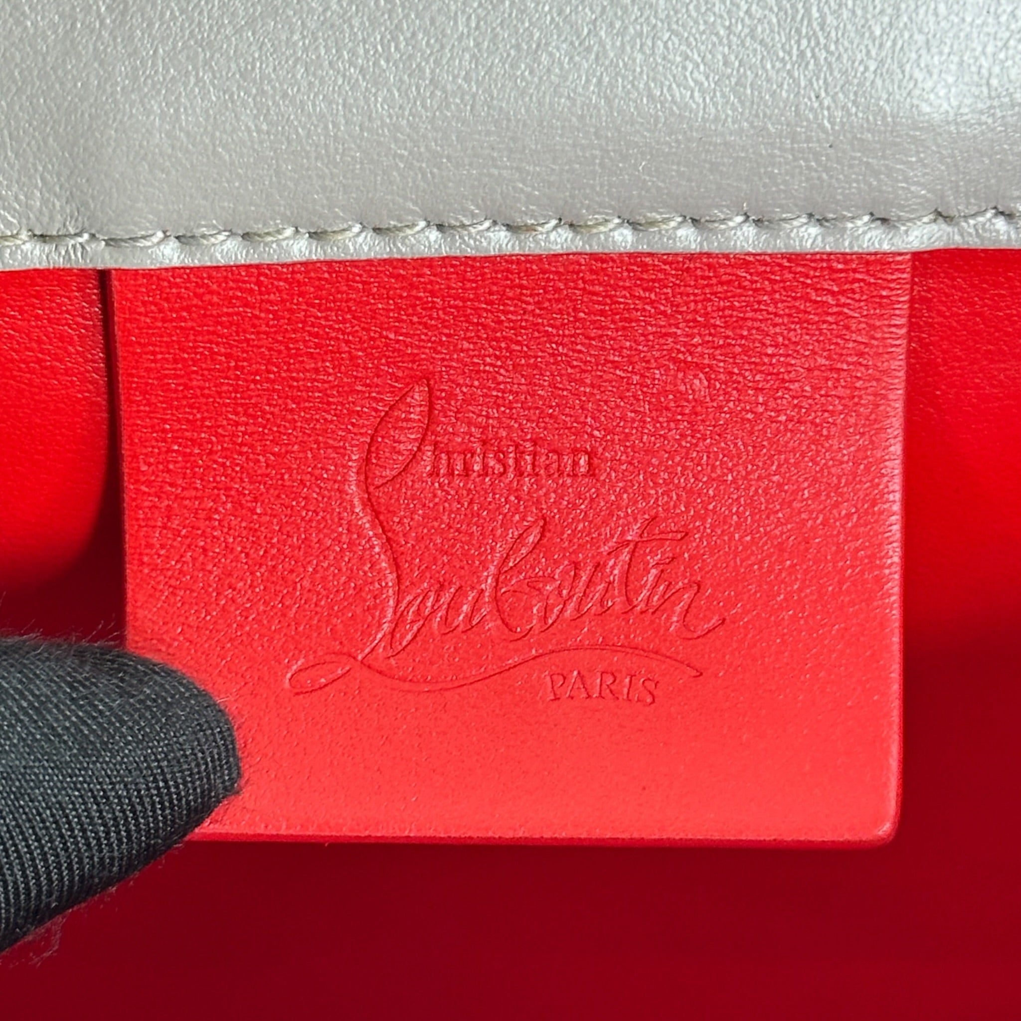 Christian Louboutin Elisa Shoulder Bag Small Grey Calfskin