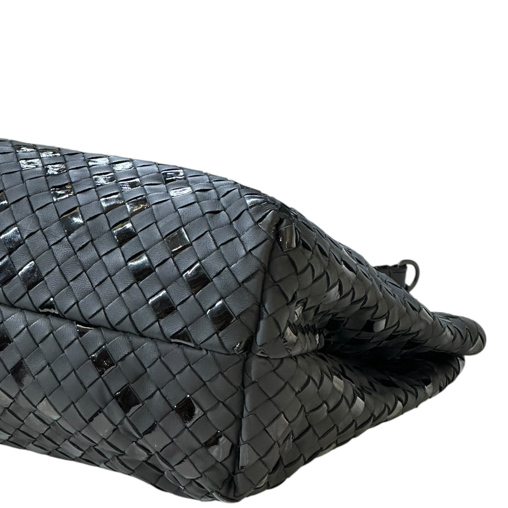 Bottega Veneta Intrecciato Chain Tote Black Leather