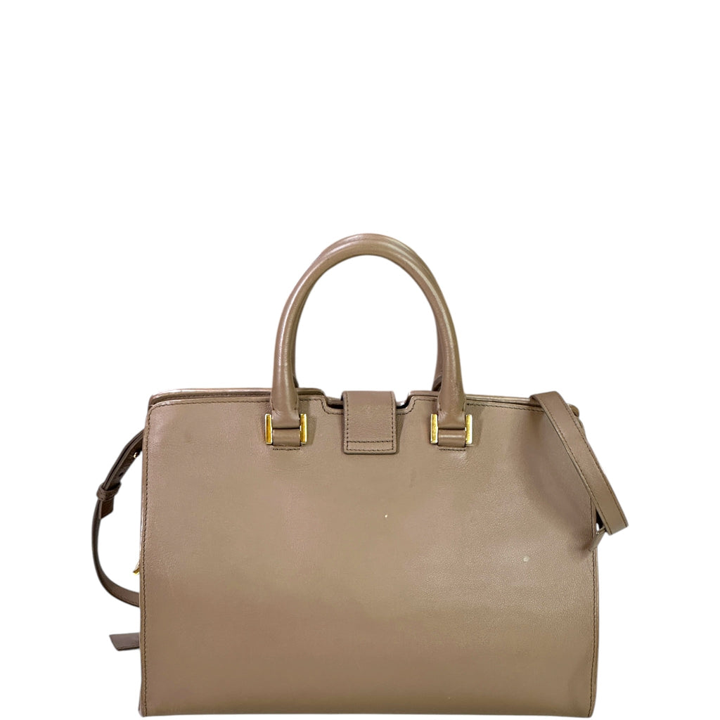 Saint Laurent Cabas Bag Small Monogram Gray Calfskin Leather
