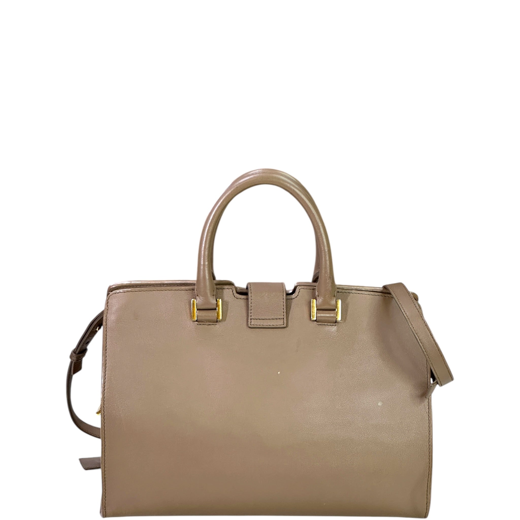 Saint Laurent Cabas Bag Small Monogram Gray Calfskin Leather