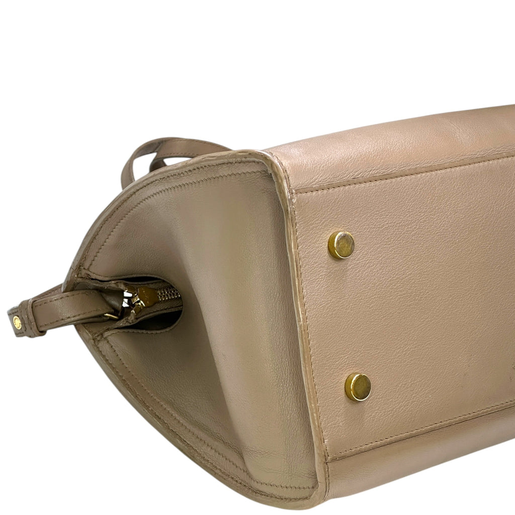 Saint Laurent Cabas Bag Small Monogram Gray Calfskin Leather