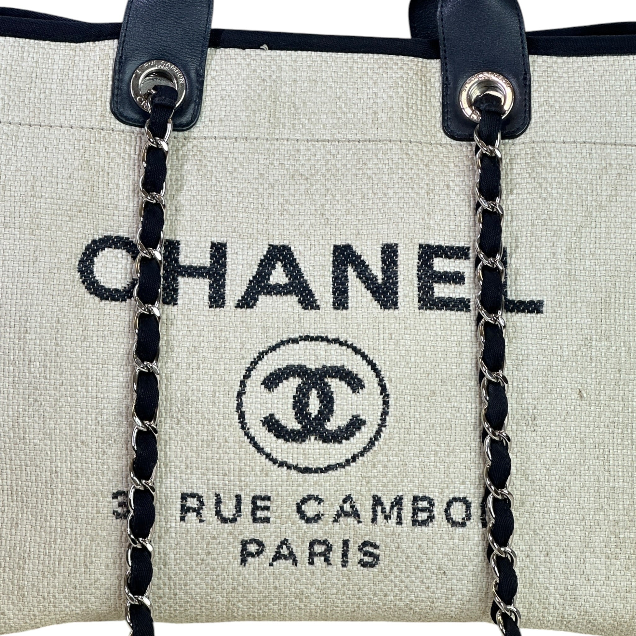 Chanel Deauville Shopper Tote White Canvas