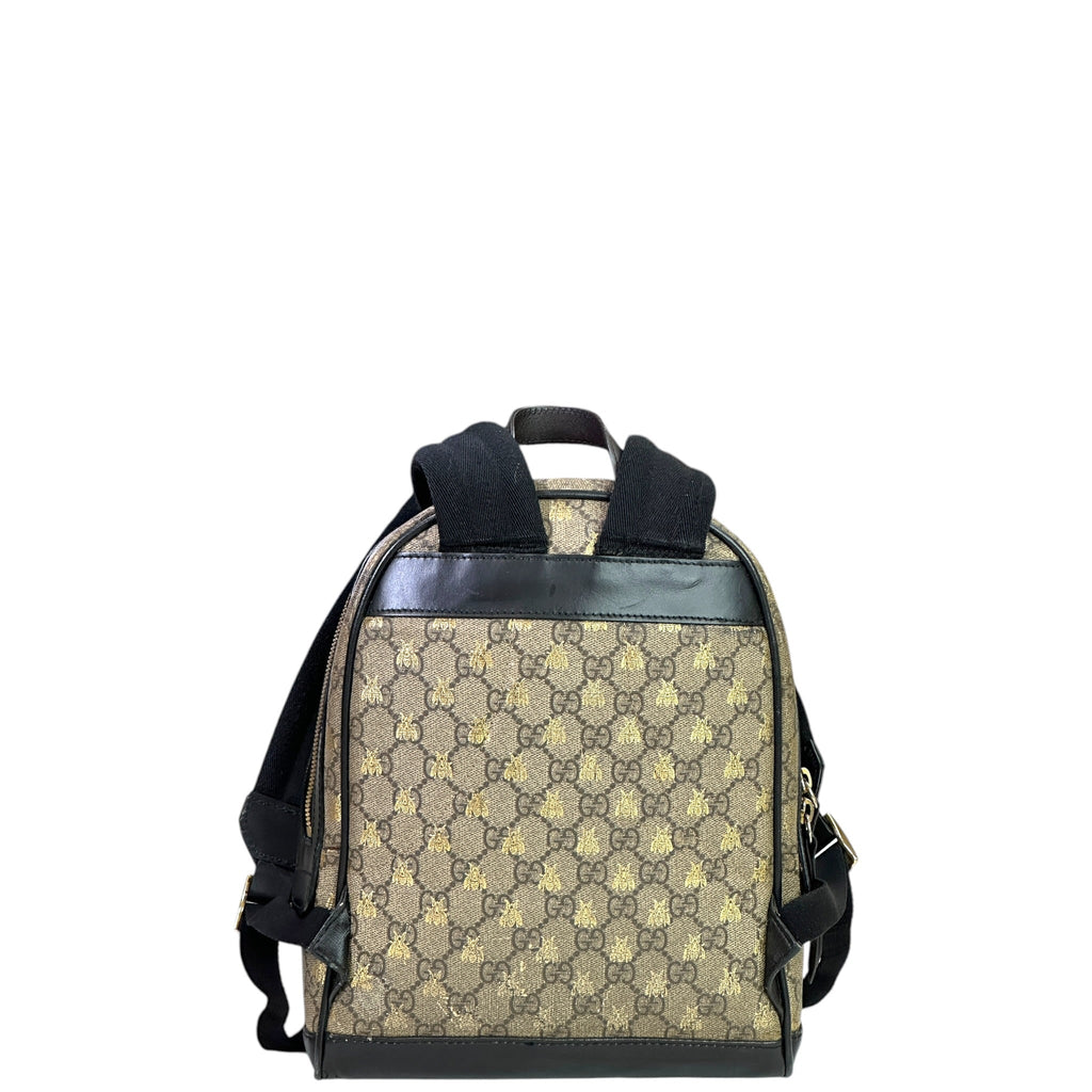 Gucci Bees Backpack Small GG Supreme Canvas