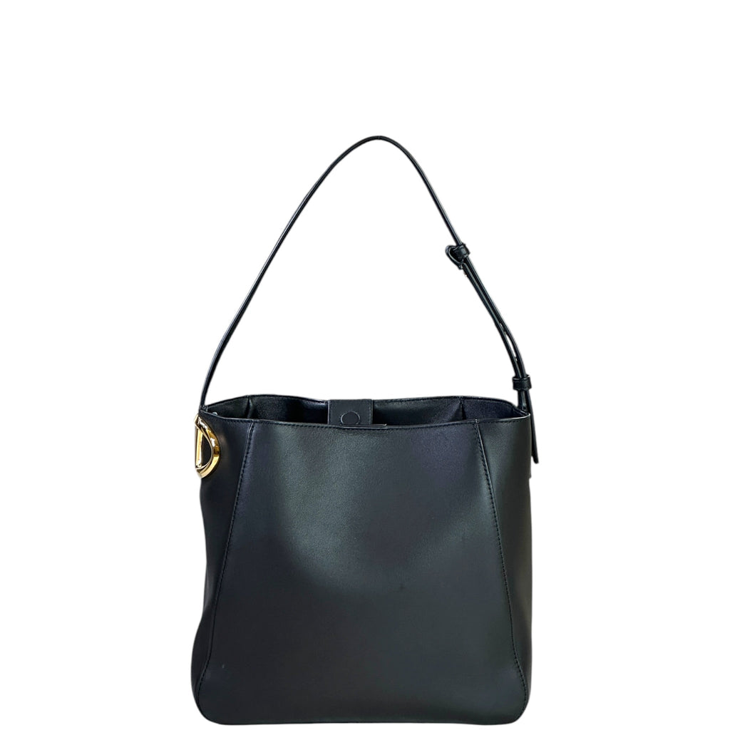 Valentino Garavani VLogo Side Bucket Bag Black Nappa Leather