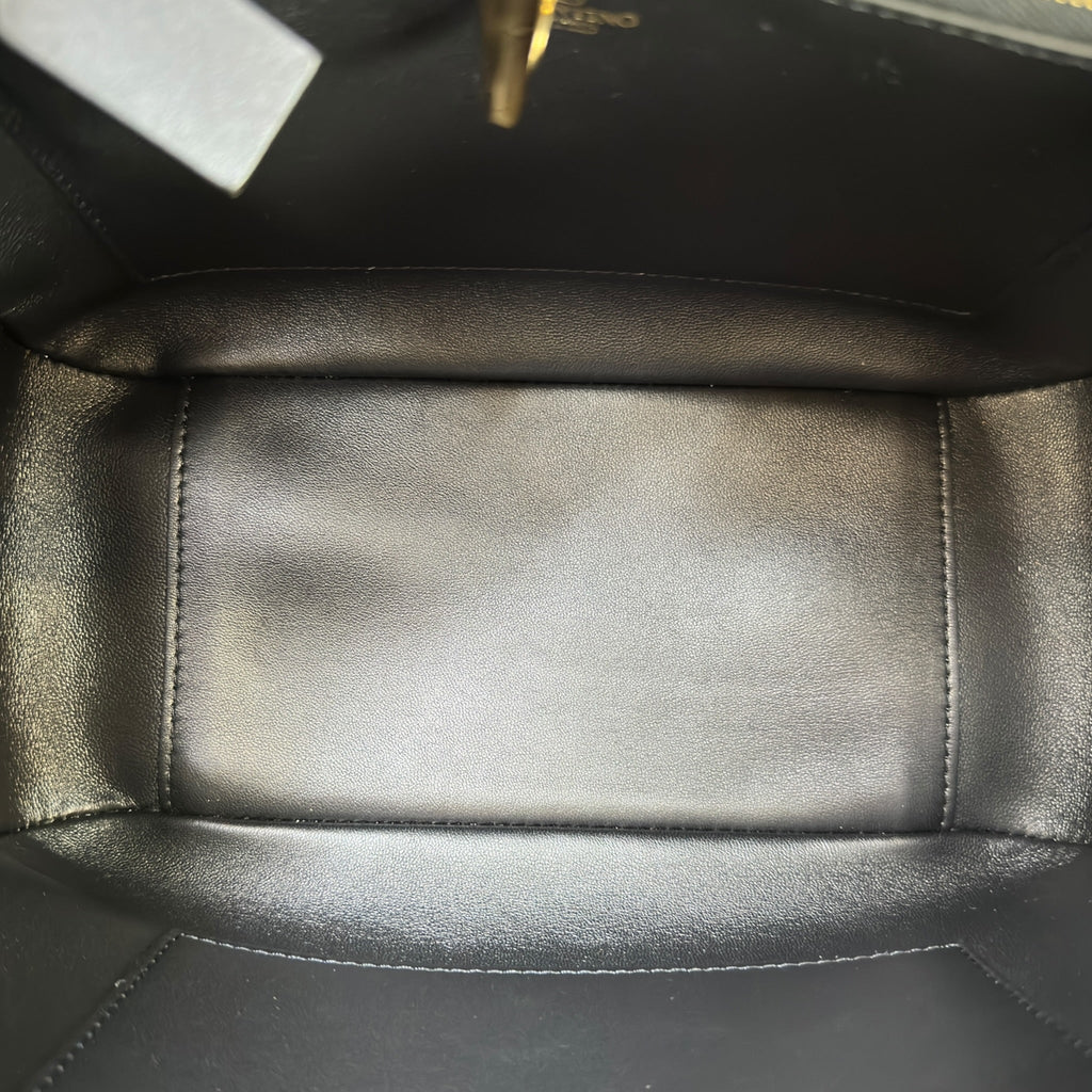 Valentino Garavani VLogo Side Bucket Bag Black Nappa Leather