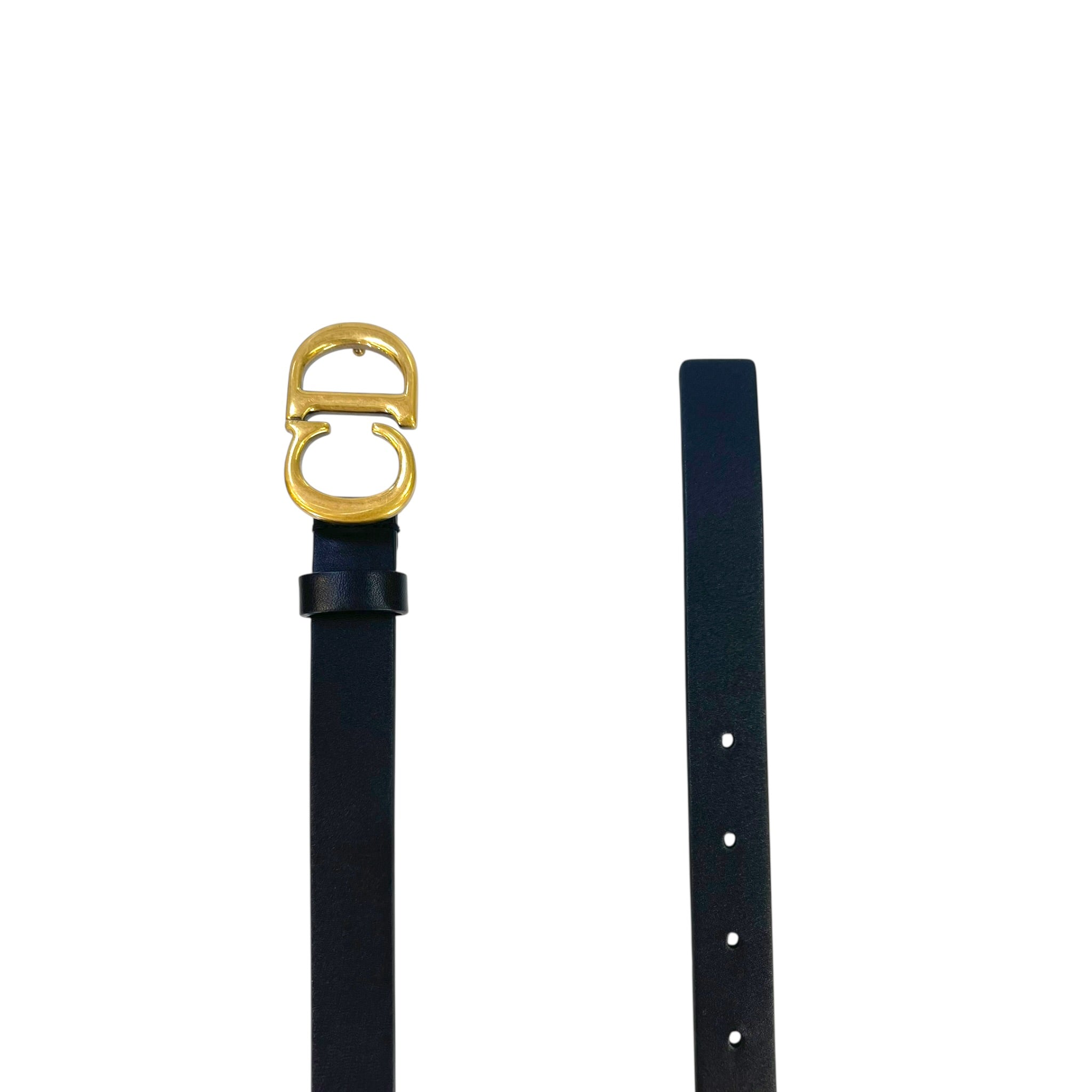 Dior Saddle CD Belt Black Calfskin 75cm