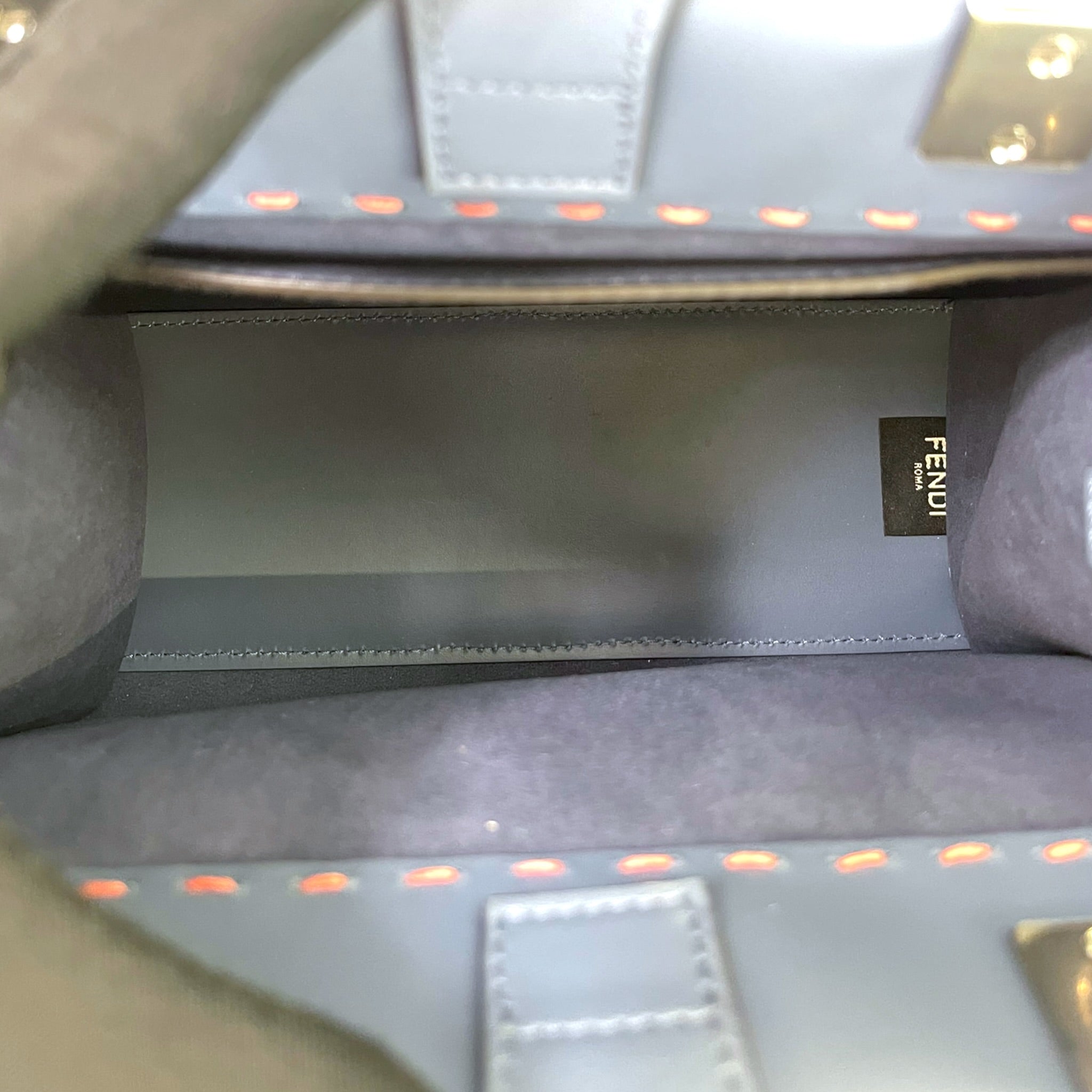 Fendi Roma Sunshine Tote Blue Leather