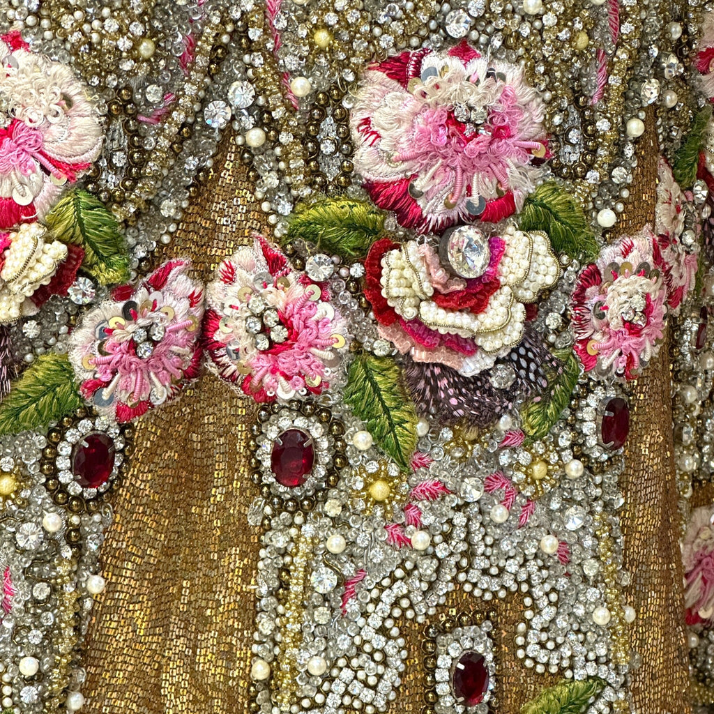 Falguni Shane Peacock Lehenga Set Georgette Floral Embroidery Size S