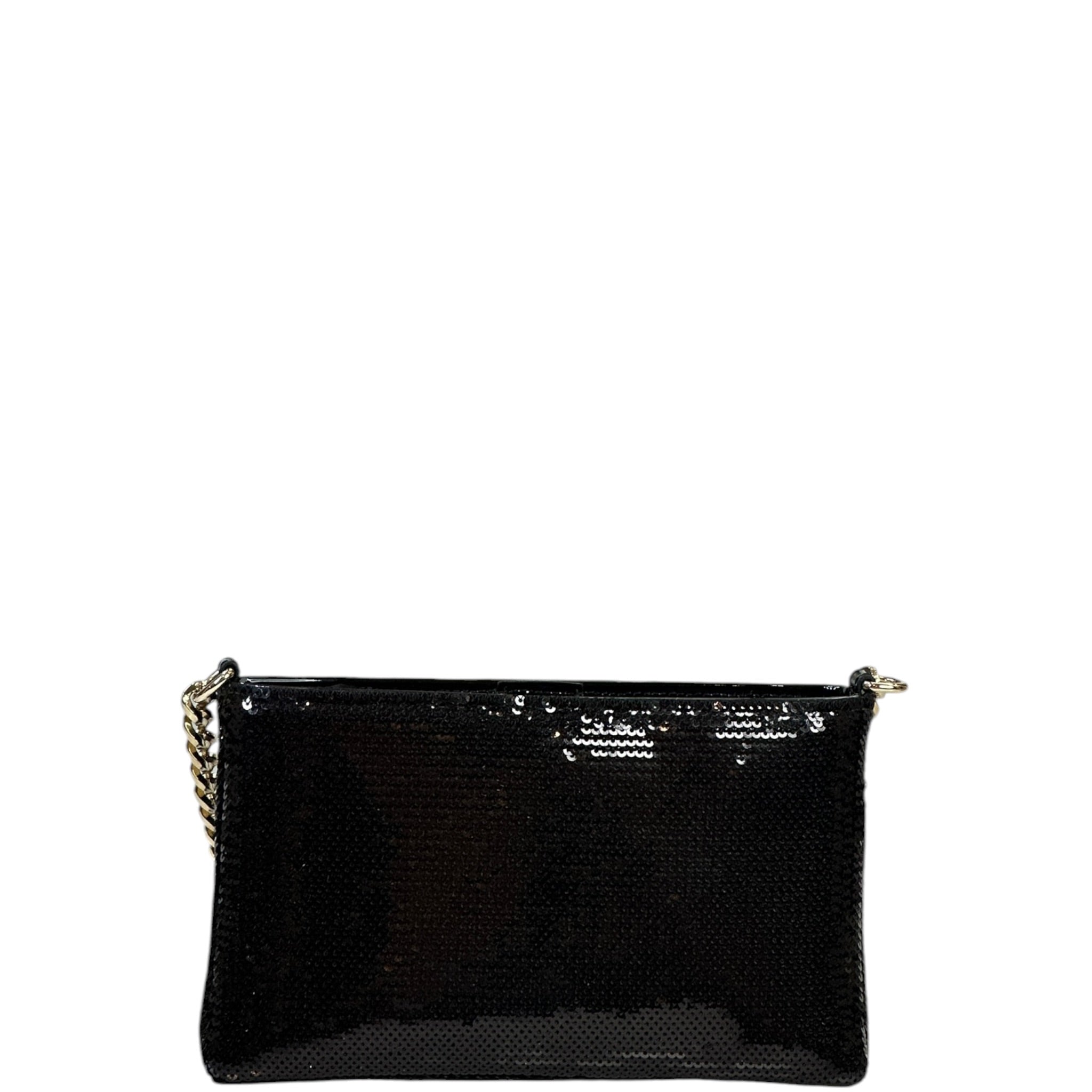 Jimmy Choo London Chain Crossbody Bag Black Sequin