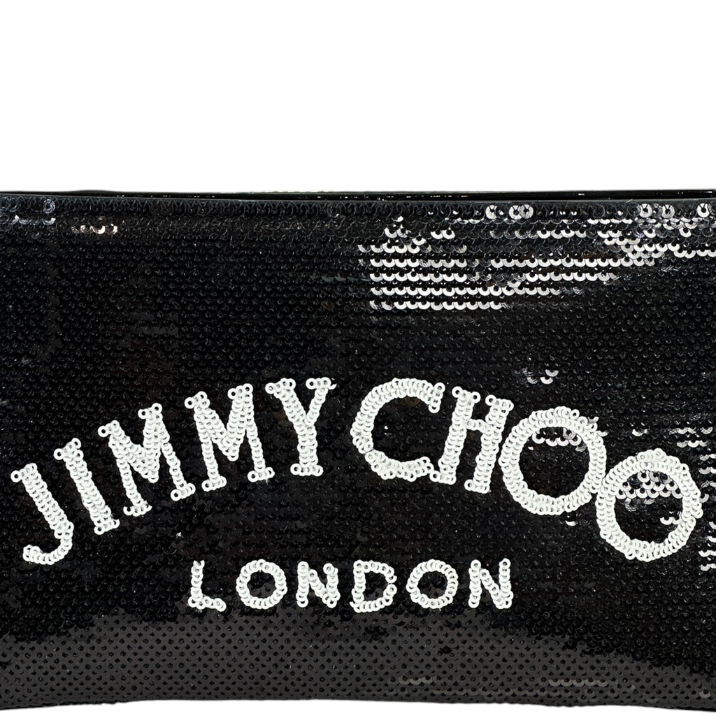 Jimmy Choo London Chain Crossbody Bag Black Sequin