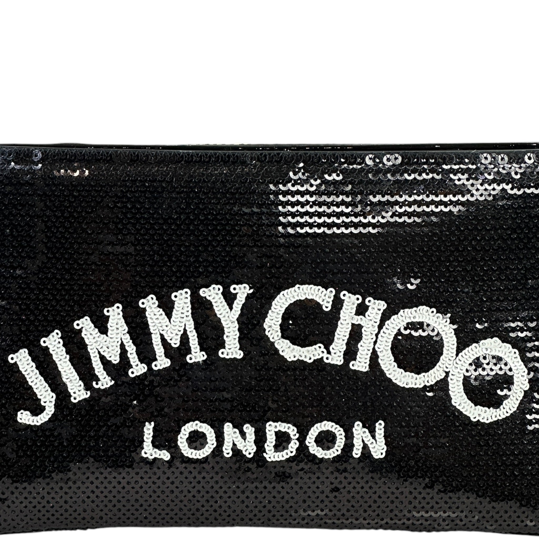 Jimmy Choo London Chain Crossbody Bag Black Sequin