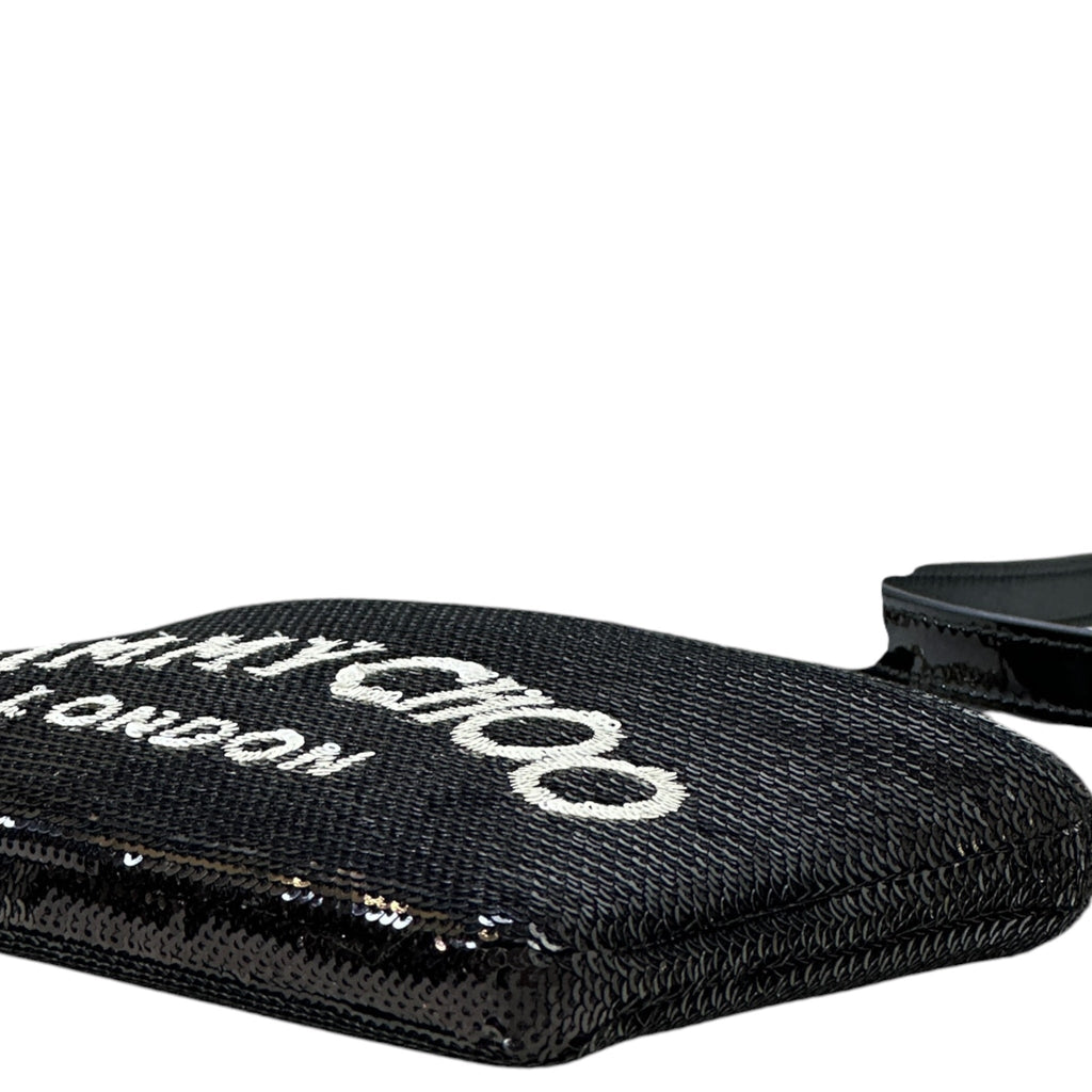 Jimmy Choo London Chain Crossbody Bag Black Sequin