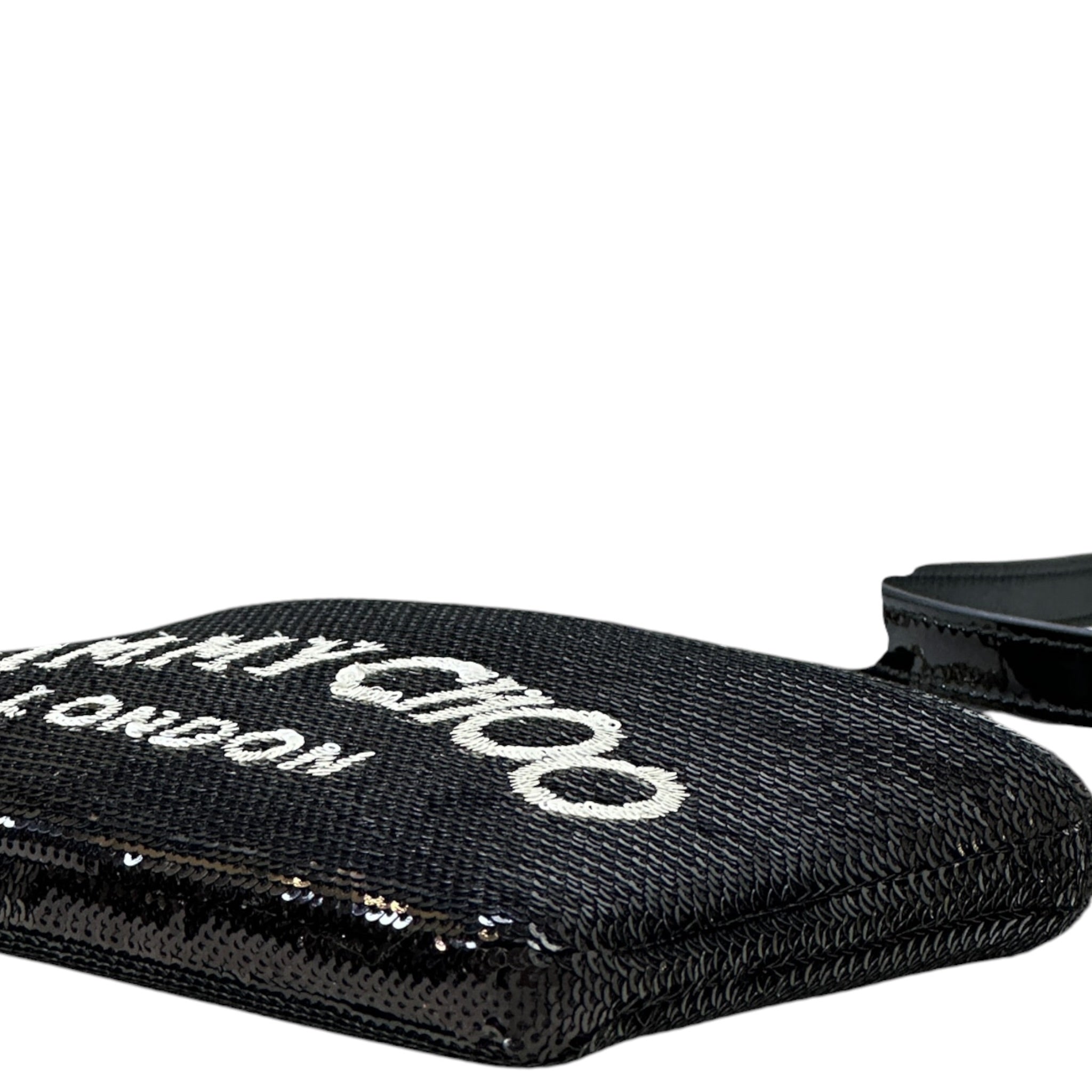 Jimmy Choo London Chain Crossbody Bag Black Sequin