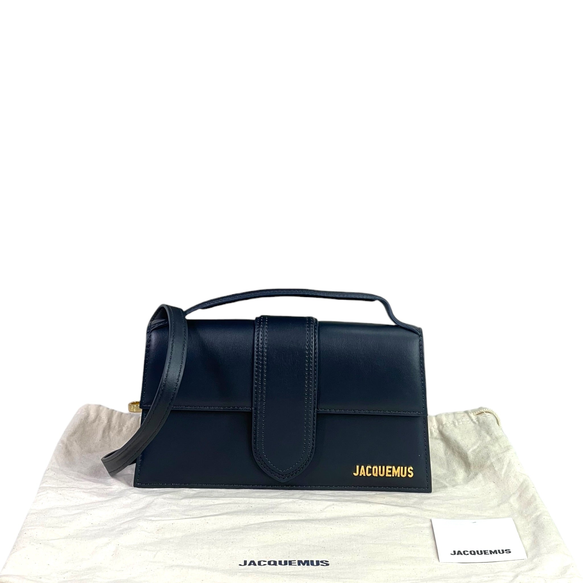 Jacquemus The Large Bambino Bag Navy Blue Leather
