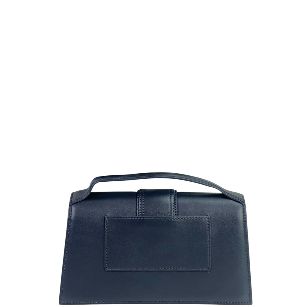 Jacquemus The Large Bambino Bag Navy Blue Leather
