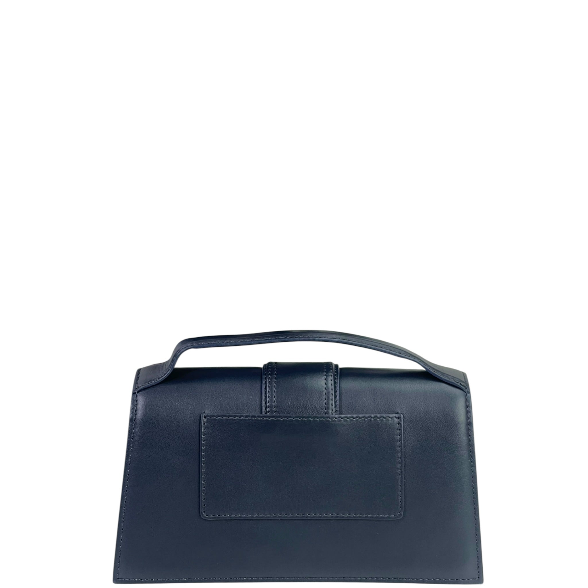 Jacquemus The Large Bambino Bag Navy Blue Leather