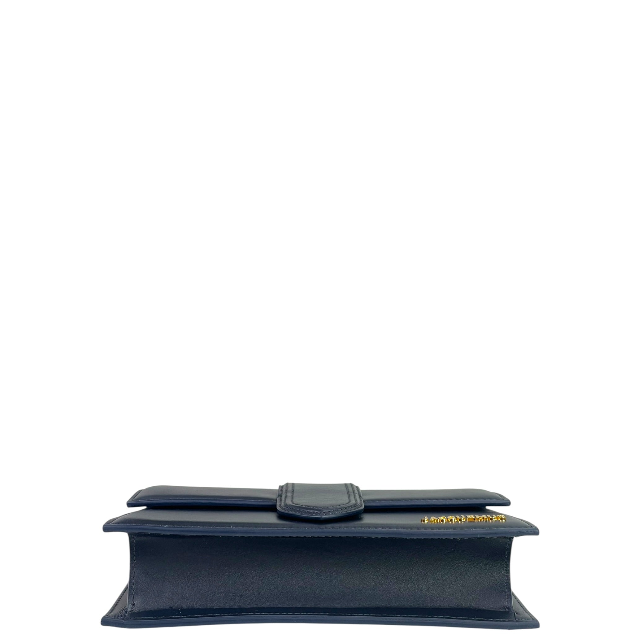 Jacquemus The Large Bambino Bag Navy Blue Leather