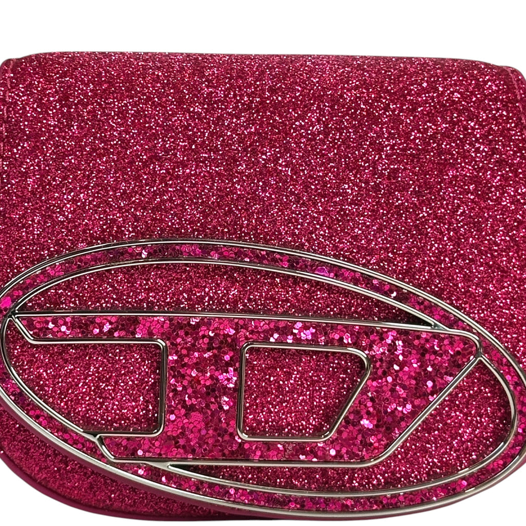 Diesel 1DR-XS-S Mini Bag Pink Glitter Fabric
