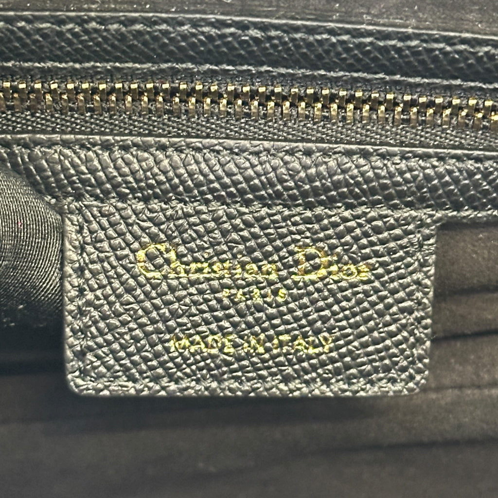 Christian Dior Saddle Bag Black Grained Calfskin