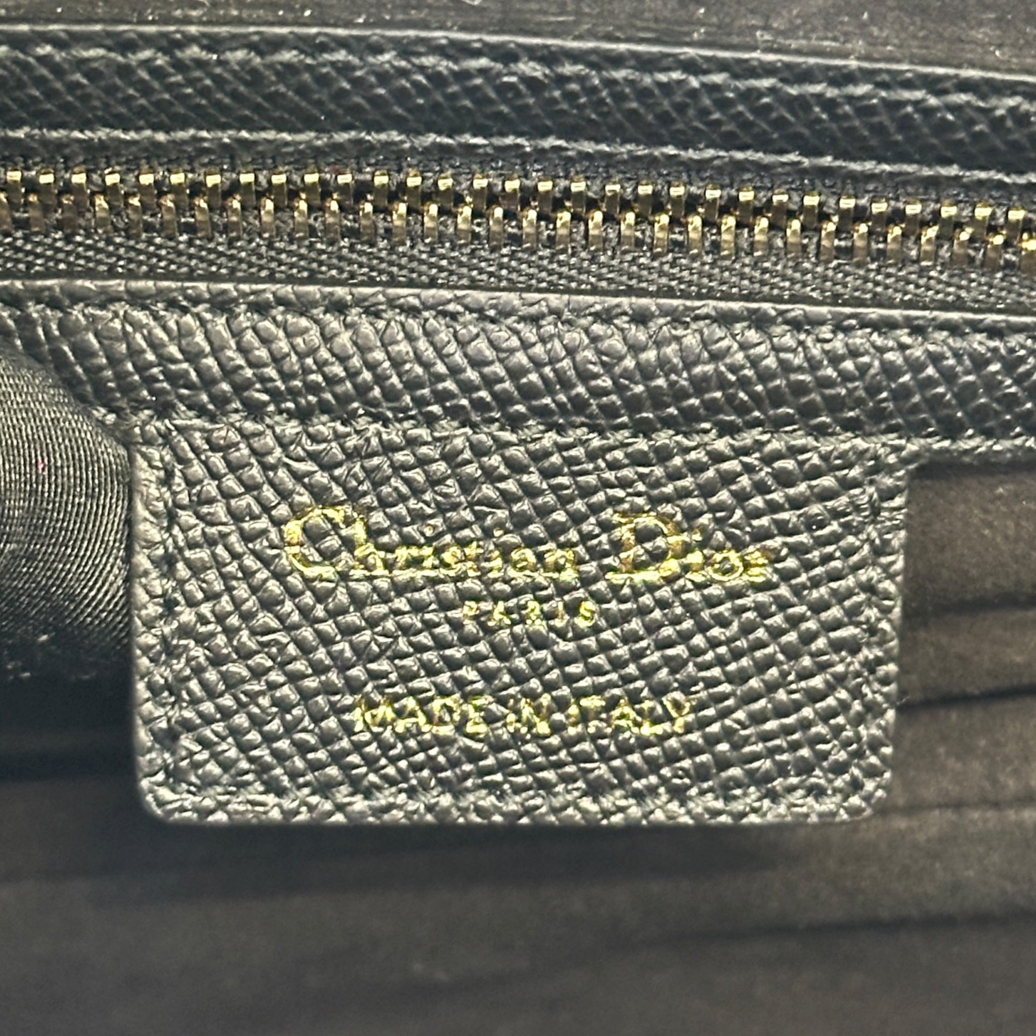 Christian Dior Saddle Bag Black Grained Calfskin
