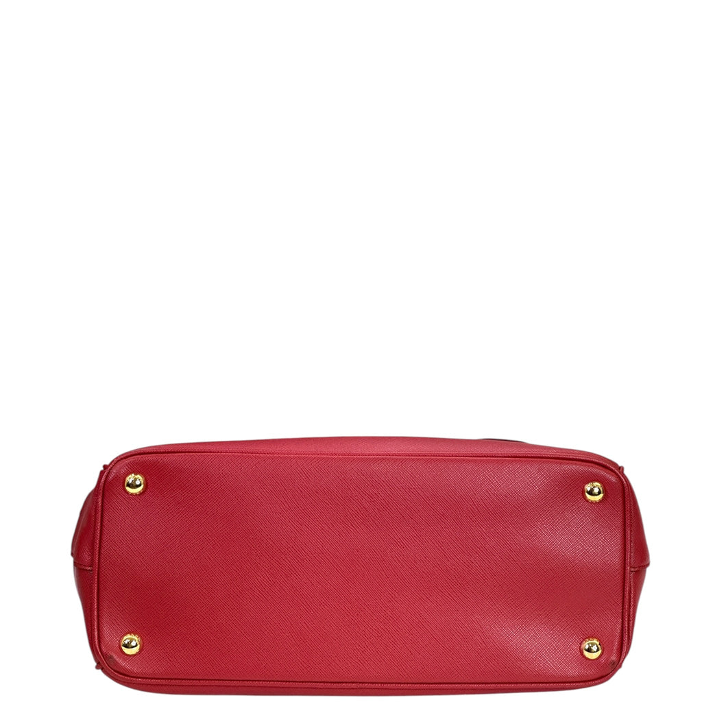 Prada Galleria Double Zip Tote Medium Red Saffiano Leather