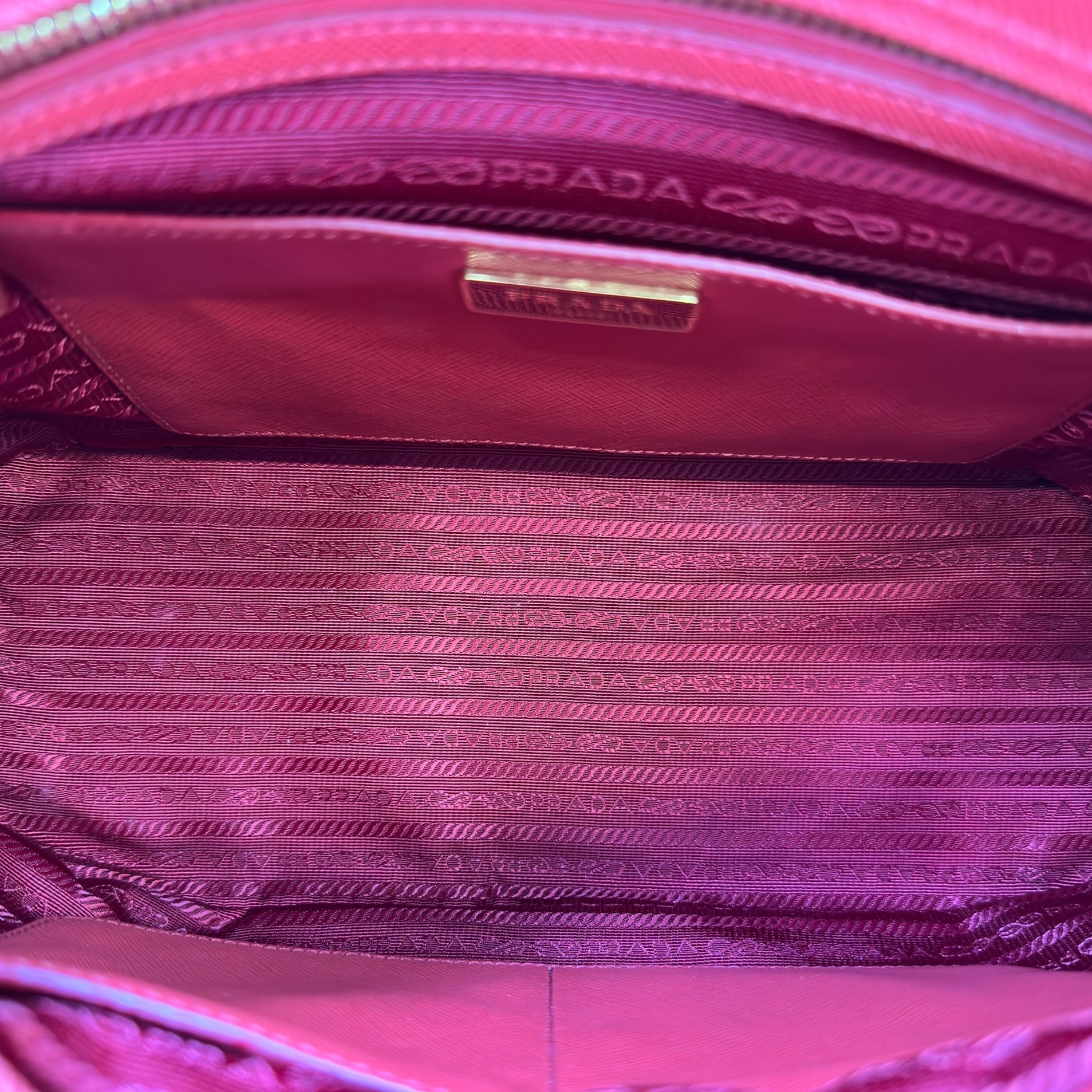 Prada Galleria Double Zip Tote Medium Red Saffiano Leather