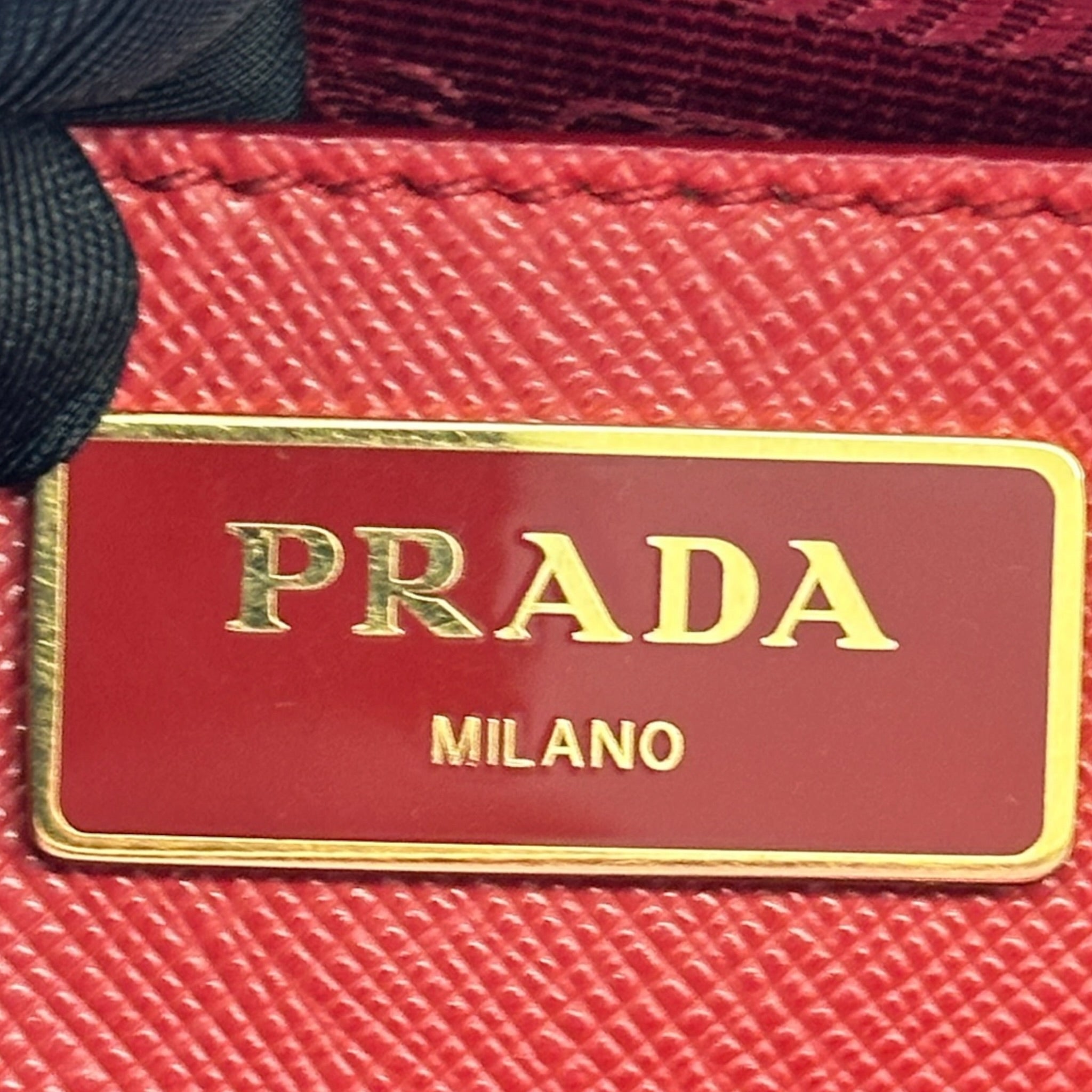 Prada Galleria Double Zip Tote Medium Red Saffiano Leather