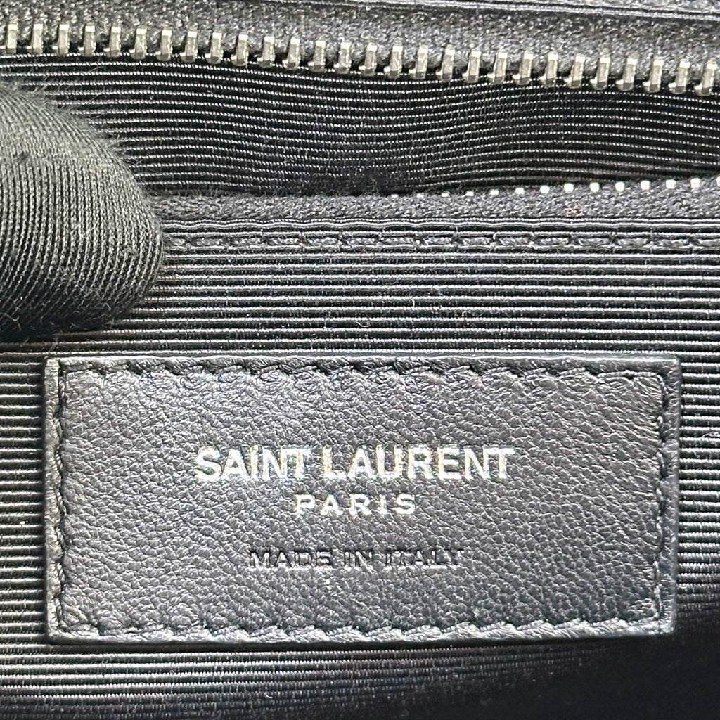 Saint Laurent Envelope Shoulder Bag Grey Quilted Grain De Poudre
