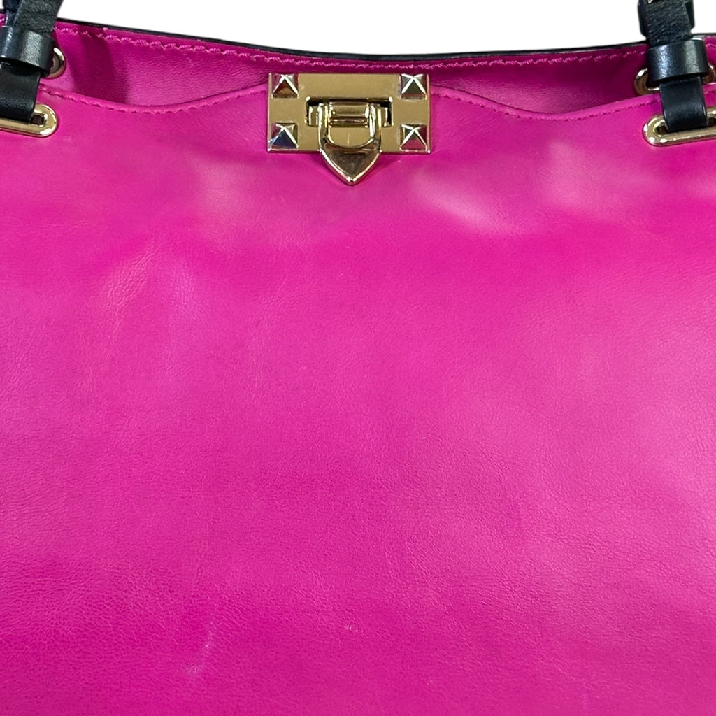 Valentino Garavani Rockstud Tote Purple Black Leather