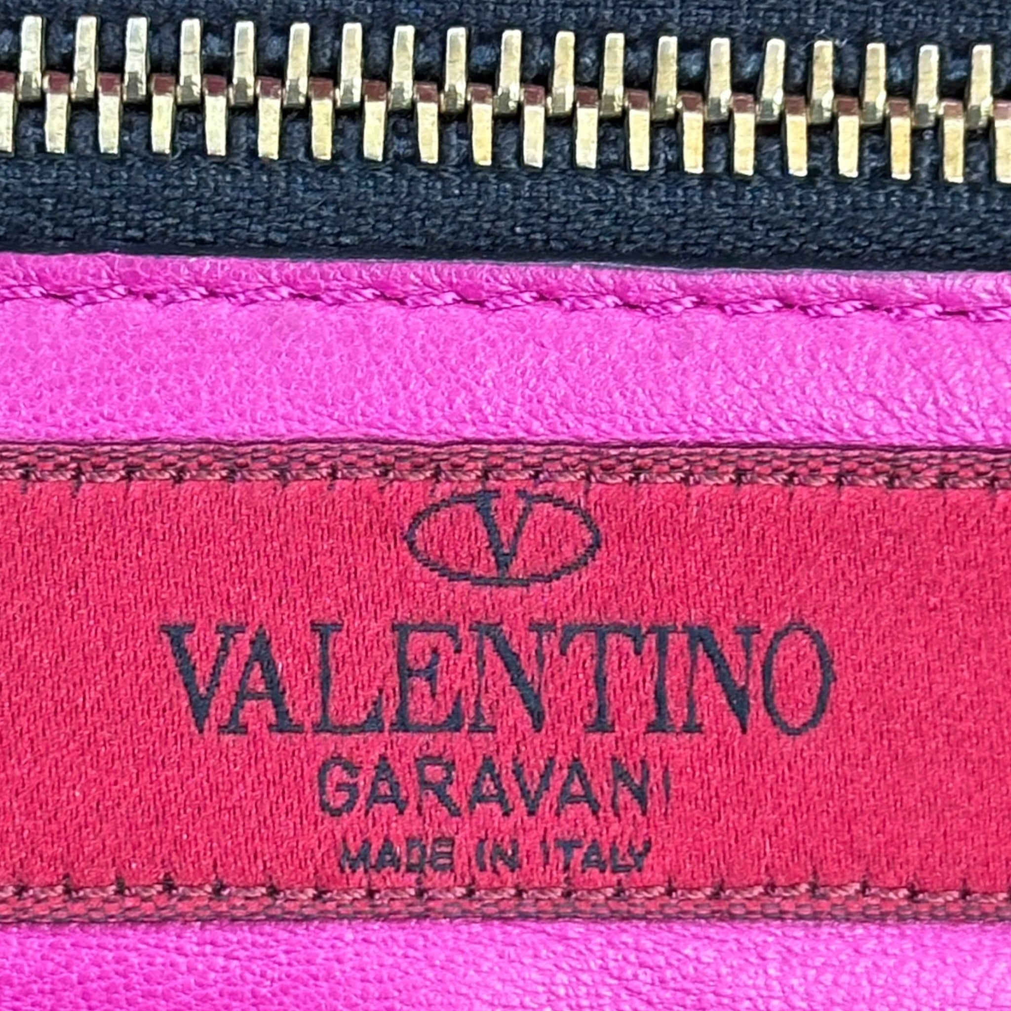 Valentino Garavani Rockstud Tote Purple Black Leather