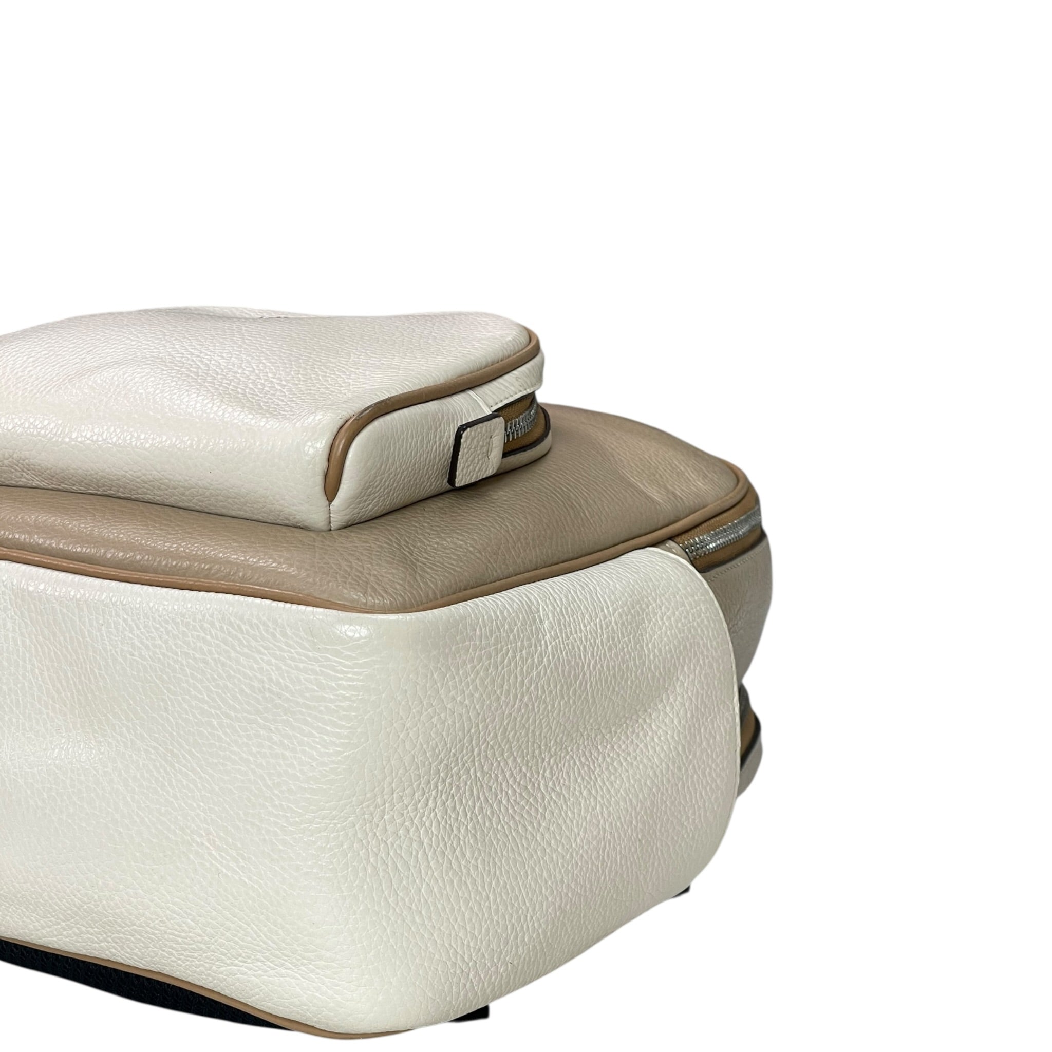 Coach Court Backpack Beige Leather