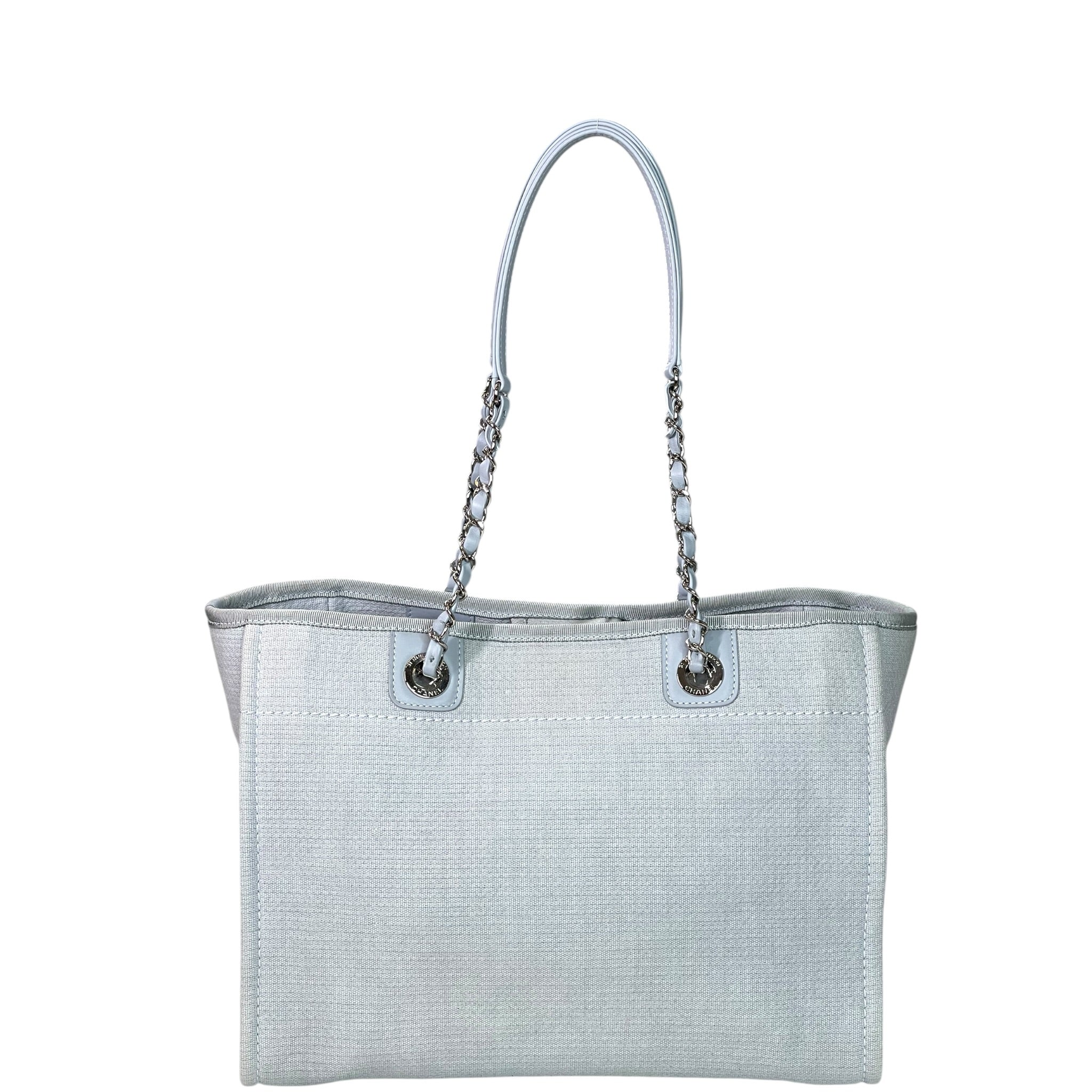Chanel Deauville Shopper Tote Small Grey Canvas