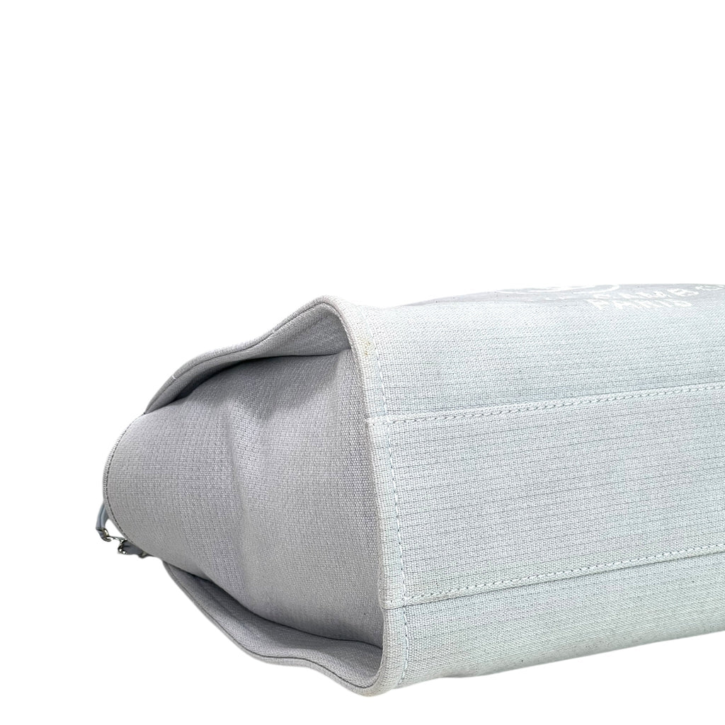 Chanel Deauville Shopper Tote Small Grey Canvas