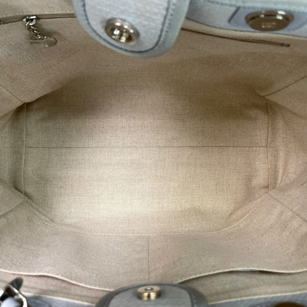 Chanel Deauville Shopper Tote Small Grey Canvas