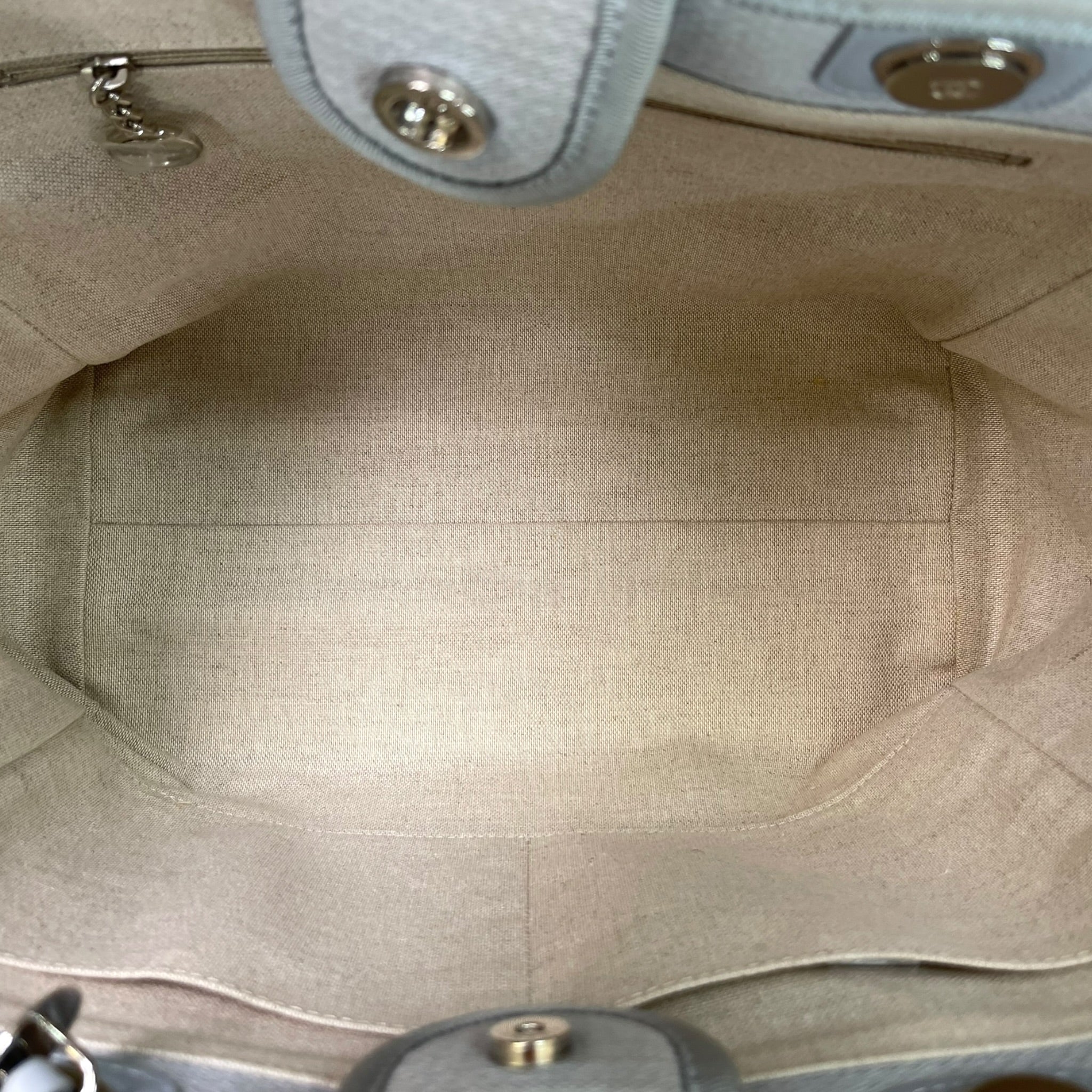Chanel Deauville Shopper Tote Small Grey Canvas
