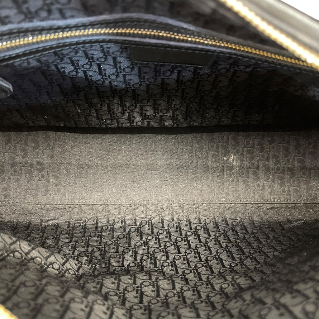 Christian Dior Lady Dior Large Black Patent Cannage