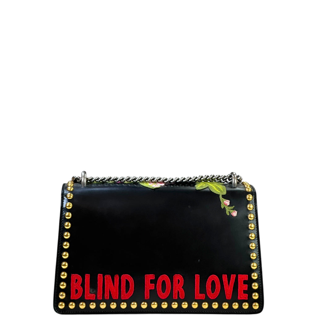 Gucci Dionysus Shoulder Bag Black Leather Studded Floral Embroidery