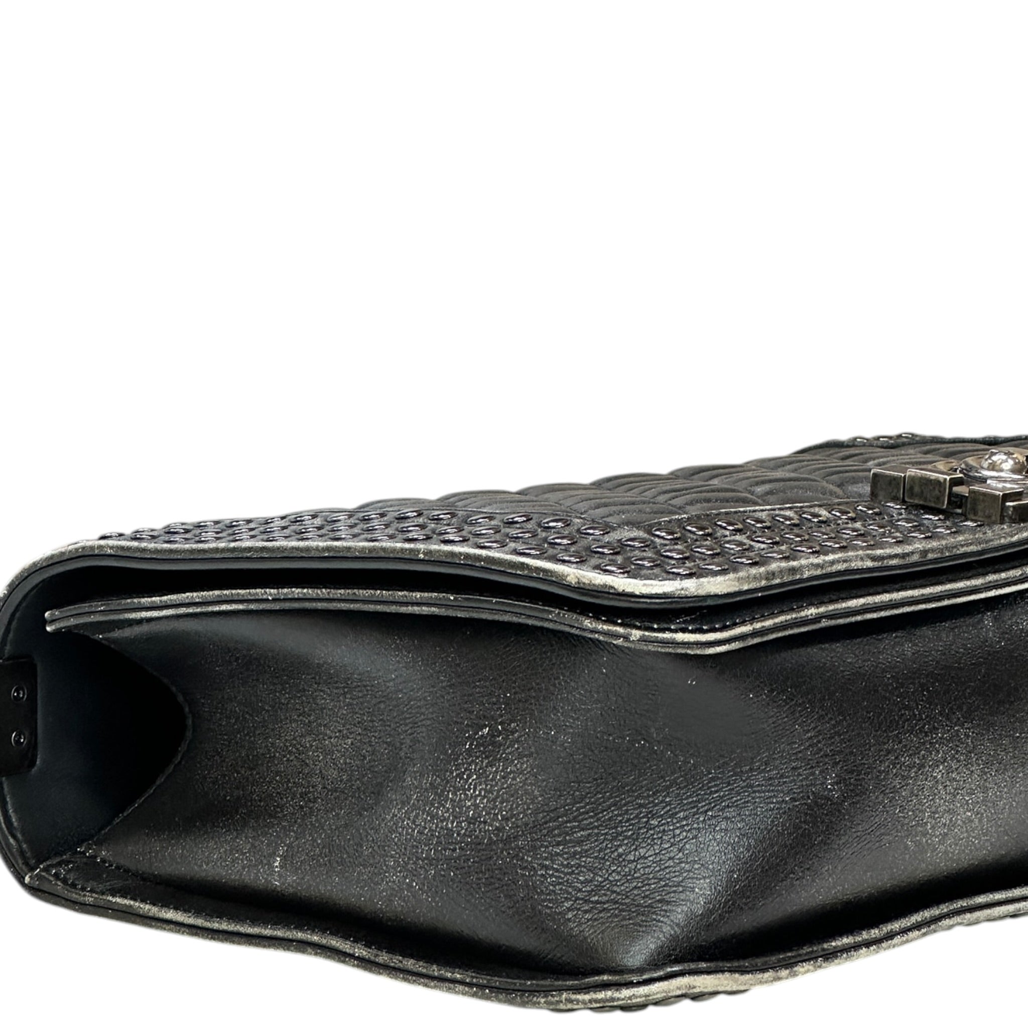 Chanel Boy Bag New Medium Paris-Dallas Studded Black Leather