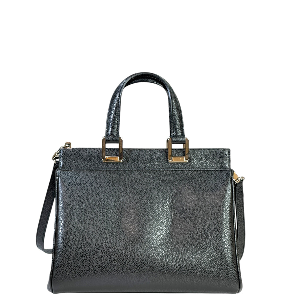 Gucci Zumi Top Handle Bag Small Black Grainy Leather