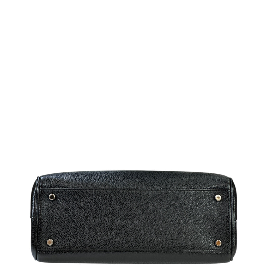 Gucci Zumi Top Handle Bag Small Black Grainy Leather