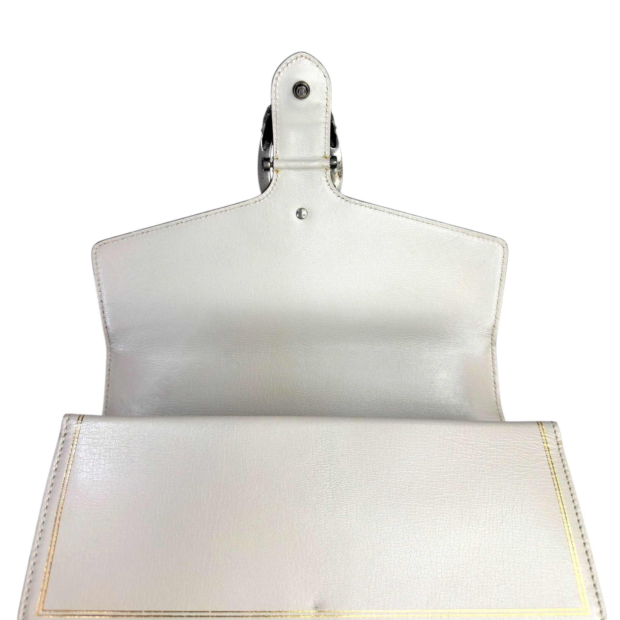 Gucci Dionysus Guccy Star Shoulder Bag White Gold Leather